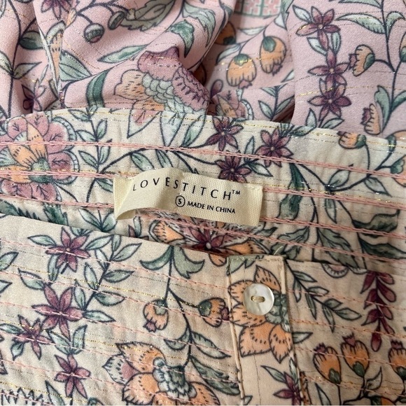 LOVESTITCH Pink Floral Ruffle Off-Shoulder Boho Mini Dress Small Nwt - Picture 14 of 14